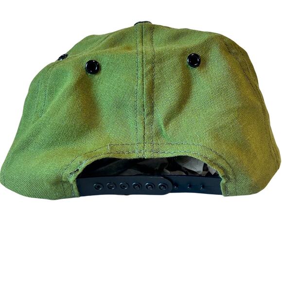 Vintage Snap-A-Tab Green Tennis Club Ships Wheel Golf Clubs Patch Hat Snapback - Picture 5 of 9